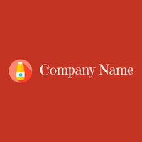 Juice logo on a Fire Brick background - Alimentos & Bebidas