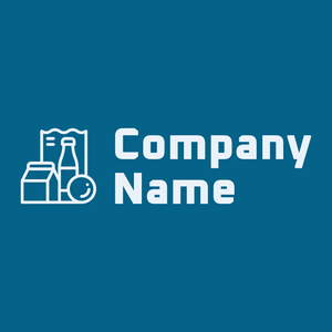 Shopping bag logo on a Dark Cerulean background - Essen & Trinken