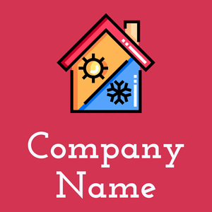 Air conditioner logo on a Brick Red background - Reinigung & Wartung
