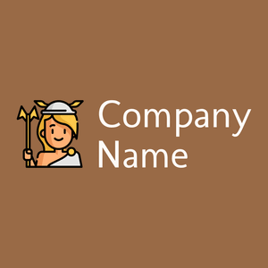 Hermes logo on a Dark Tan background - Religious