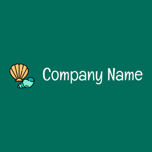 Seashell logo on a Tropical Rain Forest background - Abstracto
