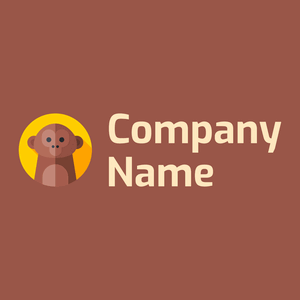 Monkey logo on a Copper Rust background - Dieren/huisdieren