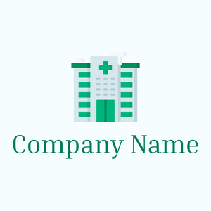 Hospital logo on a Azure background - Hospital & Farmácia