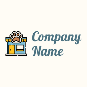 Pet shop logo on a Floral White background - Animais e Pets