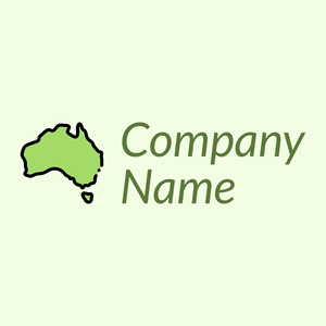 Green Outlined Australia on a Light Yellow background - Abstrakt