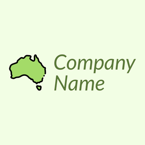 Green Outlined Australia on a Light Yellow background - Abstracto