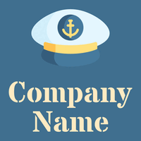 Captain hat logo on a blue background - Abstract
