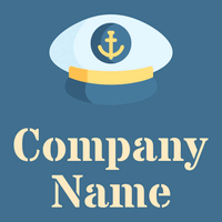 Captain hat logo on a blue background - Abstrakt