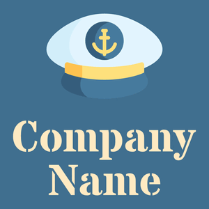 Captain hat logo on a blue background - Abstrakt