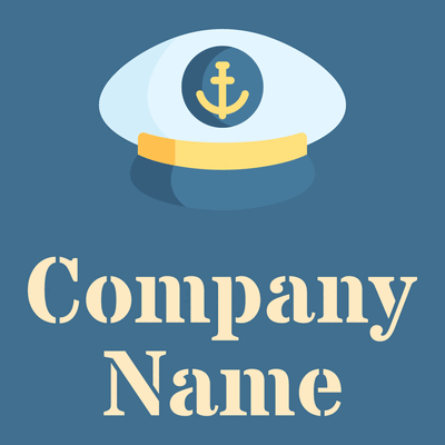 Captain hat logo on a blue background - Travel & Hotel