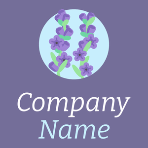Lavender logo on a Deluge background - Blumen