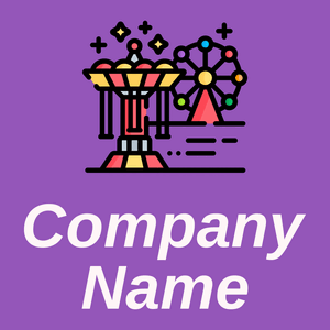 Theme park logo on a Deep Lilac background - Entretenimento & Artes