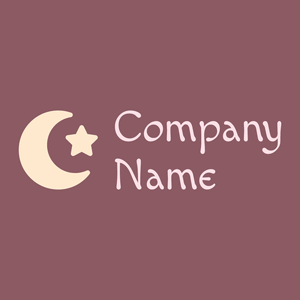 Moon and stars logo on a Rose Taupe background - Abstracto