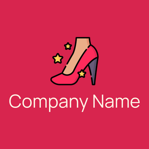 High heels logo on a pink background - Abstrait