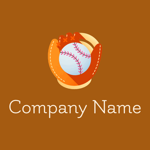 Dark Tangerine Baseball glove on a Golden Brown background - Sport