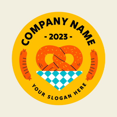 oktoberfest pretzel and bratwurst logo - Alimentos & Bebidas