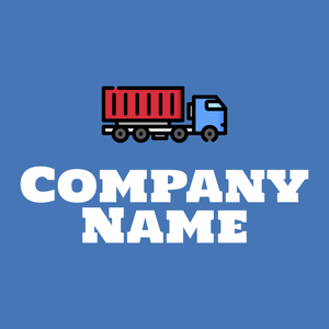 Delivery truck logo on a Steel Blue background - Automobile & Véhicule