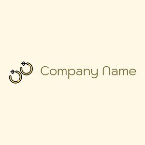 Hoop earrings logo on a Corn Silk background - Mode & Beauté