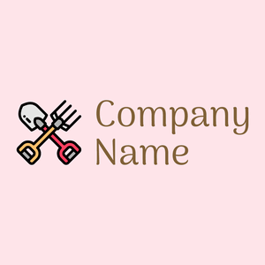 Gardening tools logo on a  Blush background - Fiori