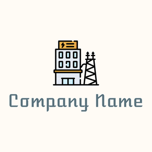 Power plant logo on a Floral White background - Construction & Tools