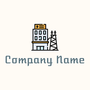 Power plant logo on a Floral White background - Construção & Ferramentas