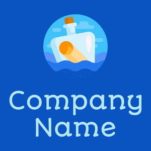 Message in a bottle logo on a Navy Blue background - Comunicaciones