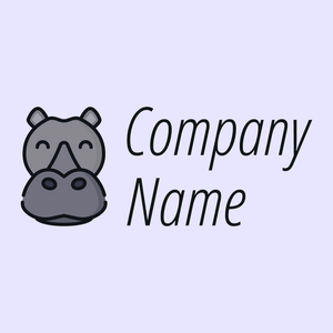 Hippopotamus logo on a Ghost White background - Animales & Animales de compañía