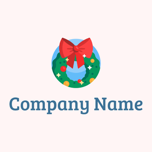Wreath logo on a Snow background - Abstract