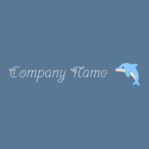 Dolphin logo on a Kashmir Blue background - Animali & Cuccioli