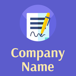 Signature logo on a Slate Blue background - Negócios & Consultoria