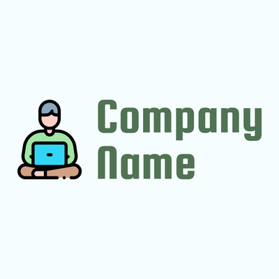 Digital nomad logo on a Azure background - Web