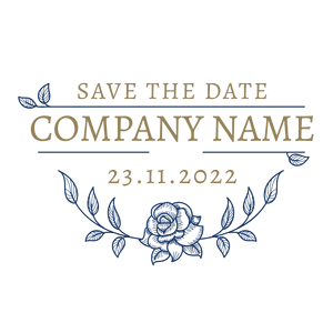 wedding ceremony date logo - Floral