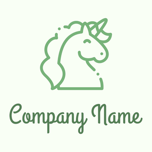 Unicorn logo on a Honeydew background - Abstrato