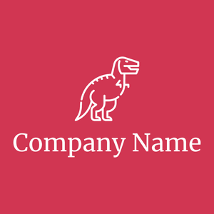 Tyrannosaurus logo on a Brick Red background - Abstrato