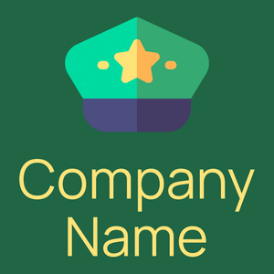 Military hat logo on a Camarone background - Abstrato