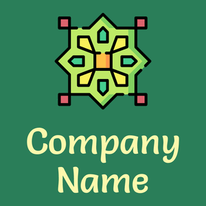Pattern logo on a Sea Green background - Abstrait