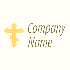 Orthodox cross logo on a Floral White background - Abstract