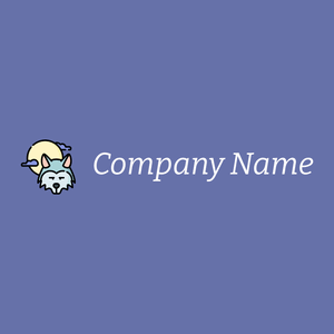 Wolf logo on a Chetwode Blue background - Animais e Pets