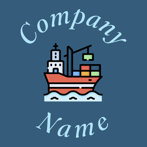 Cargo ship logo on a Matisse background - Abstract