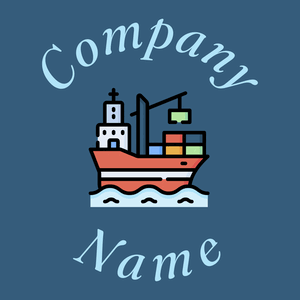 Cargo ship logo on a Matisse background - Abstrato