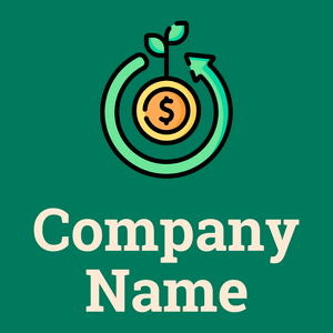 Green economy logo on a Tropical Rain Forest background - Negócios & Consultoria