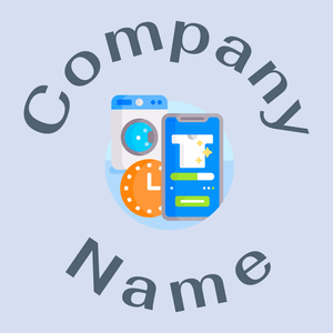 Laundry logo on a Pattens Blue background - Limpeza & Manutenção