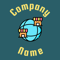 Global logo on a Blumine background - Handel & Beratung