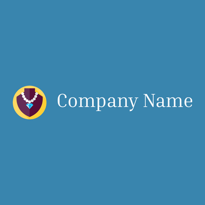 Necklace logo on a Curious Blue background - Moda & Belleza