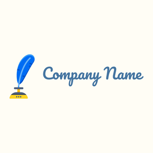 Navy Blue Feather pen on a Floral White background - Arte & Entretenimiento