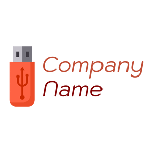 Orange Pendrive logo on a White background - Ordinateur
