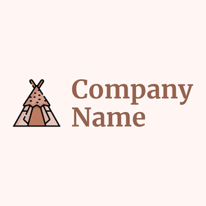 Camping tent logo on a Snow background - Abstract