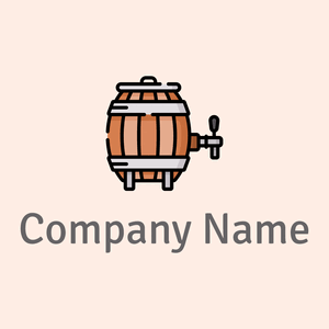 Barrel logo on a Seashell background - Comida & Bebida