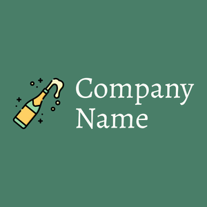 Champagne on a Dark Green Copper background - Alimentos & Bebidas
