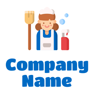 Maid logo on a White background - Limpeza & Manutenção